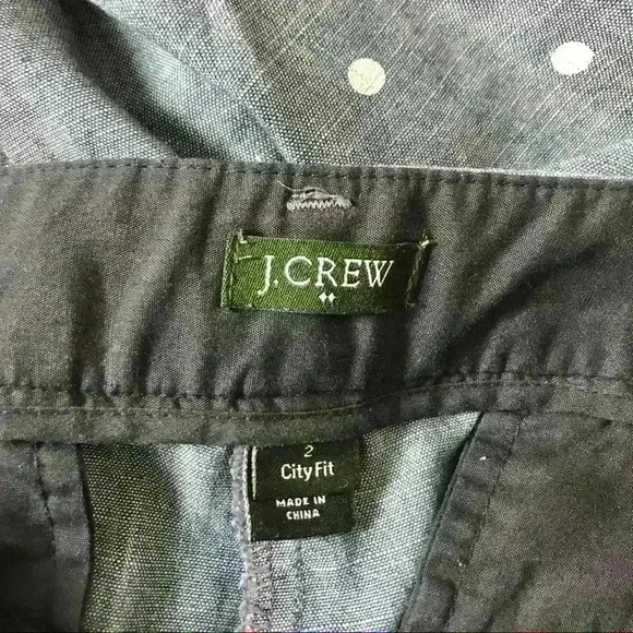 J. Crew Chambray Polka Dot City Fit Ankle Pants - Picture 6 of 7